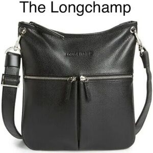 Longchamp Black Leather Le Foulonne bag